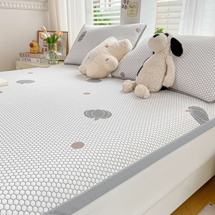 91家纺网 家纺一手货源 找家纺 梦初语 2025夏季新款冰丝凉感豆豆凉席床垫夏天学生宿舍可水洗单人席子凉席-直播爆款 南瓜派