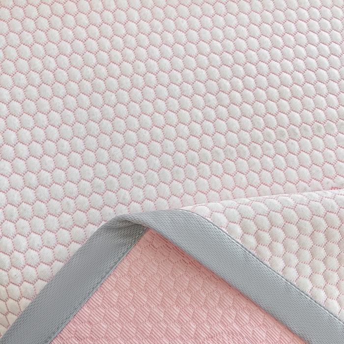 91家纺网 家纺一手货源 找家纺 梦初语 2025夏季新款冰丝凉感豆豆凉席床垫夏天学生宿舍可水洗单人席子凉席-直播爆款 卡皮巴拉-粉