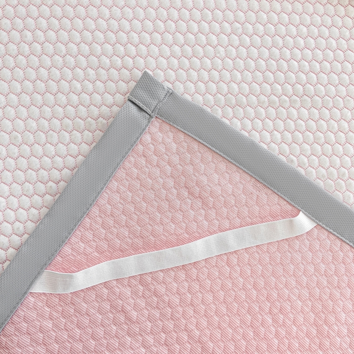 91家纺网 家纺一手货源 找家纺 梦初语 2025夏季新款冰丝凉感豆豆凉席床垫夏天学生宿舍可水洗单人席子凉席-直播爆款 卡皮巴拉-粉