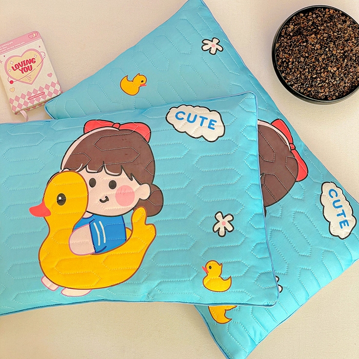 91家纺网 家纺一手货源 找家纺 （总）卓昌枕芯 2025新款卡通儿童夏季冰丝荞麦羽丝绒枕头枕芯可拆卸