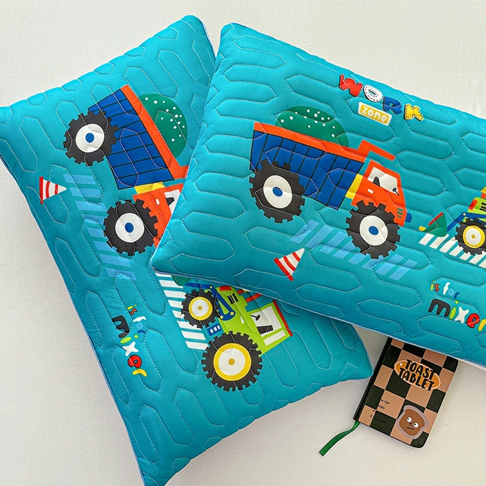 卓昌枕芯 2025新款卡通儿童夏季冰丝荞麦羽丝绒枕头枕芯可拆卸 卡通汽车 枕套加荞麦壳内胆30x50cm/只