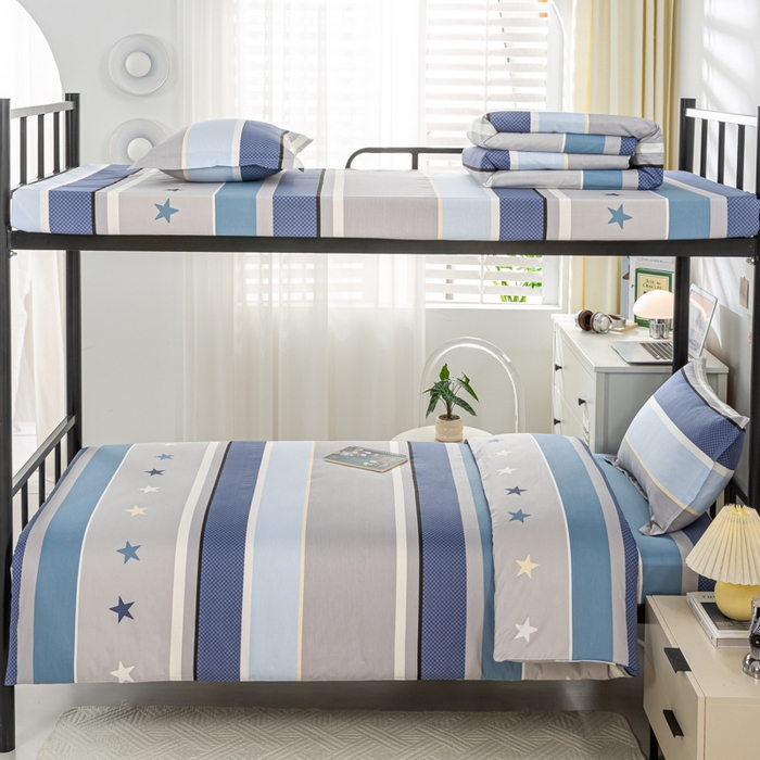 91家纺网 家纺一手货源 找家纺 上学郎家居 2025新款全棉纯13372学生100棉单人床六件套学生宿舍床上用品系列二 城市之光