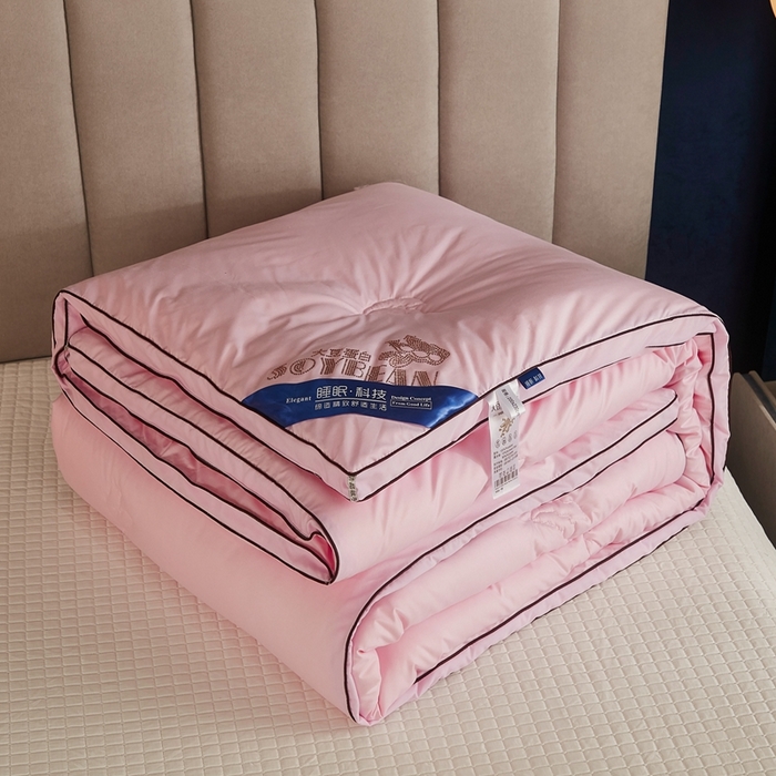 91家纺网 家纺一手货源 找家纺 啊雅家居 2025新款立体正宗大豆纤维被 天使粉