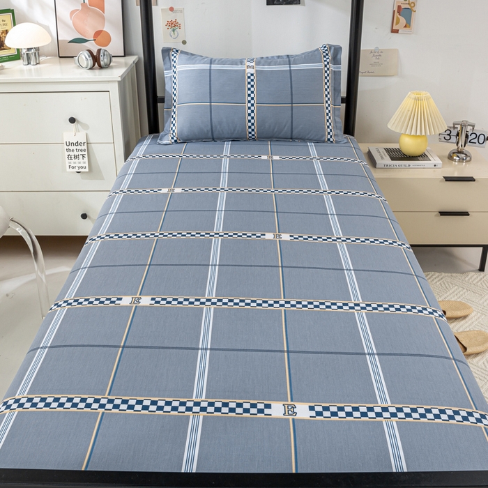 91家纺网 家纺一手货源 找家纺 上学郎家居 2025新款全棉纯13372学生100棉单人床六件套学生宿舍床上用品系列二 华彩乐章-灰