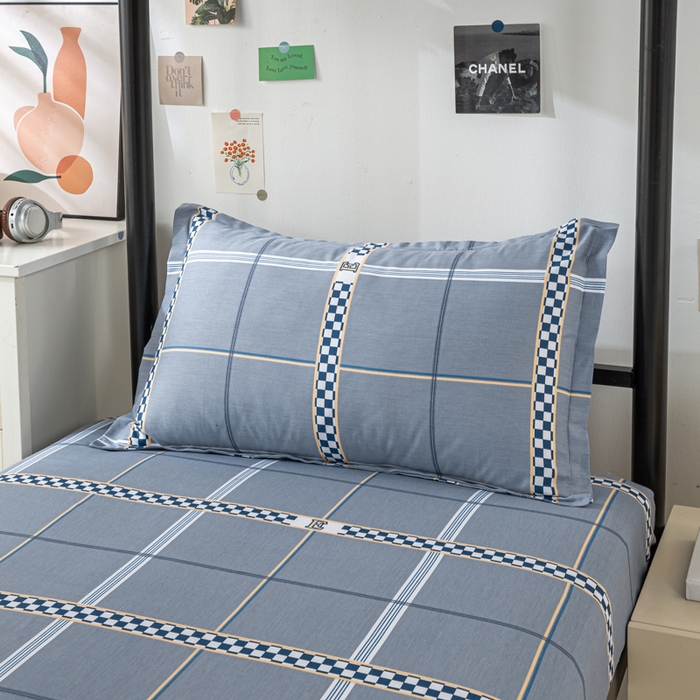 91家纺网 家纺一手货源 找家纺 上学郎家居 2025新款全棉纯13372学生100棉单人床六件套学生宿舍床上用品系列二 华彩乐章-灰