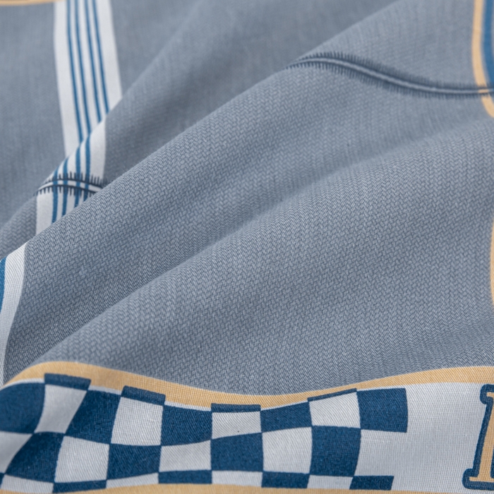 91家纺网 家纺一手货源 找家纺 上学郎家居 2025新款全棉纯13372学生100棉单人床六件套学生宿舍床上用品系列二 华彩乐章-灰