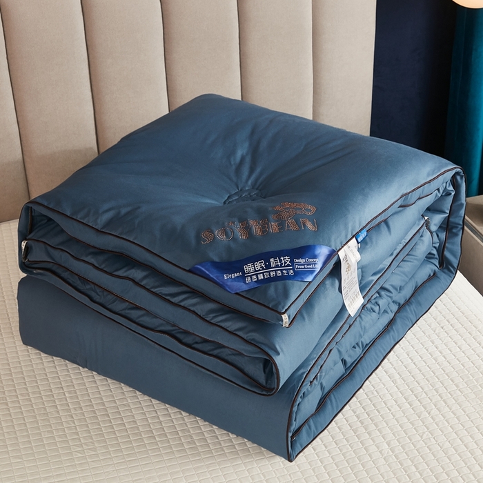 91家纺网 家纺一手货源 找家纺 啊雅家居 2025新款立体正宗大豆纤维被 天使蓝