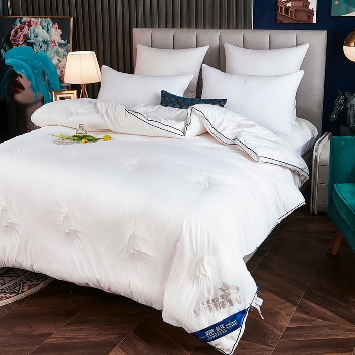 91家纺网 家纺一手货源 找家纺 啊雅家居 2025新款立体正宗大豆纤维被 天使白