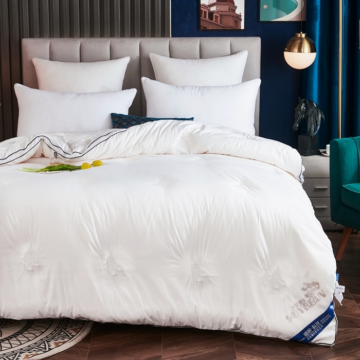 91家纺网 家纺一手货源 找家纺 啊雅家居 2025新款立体正宗大豆纤维被 天使白