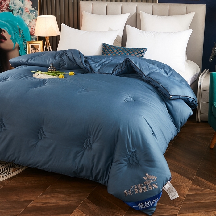 91家纺网 家纺一手货源 找家纺 啊雅家居 2025新款立体正宗大豆纤维被 天使蓝