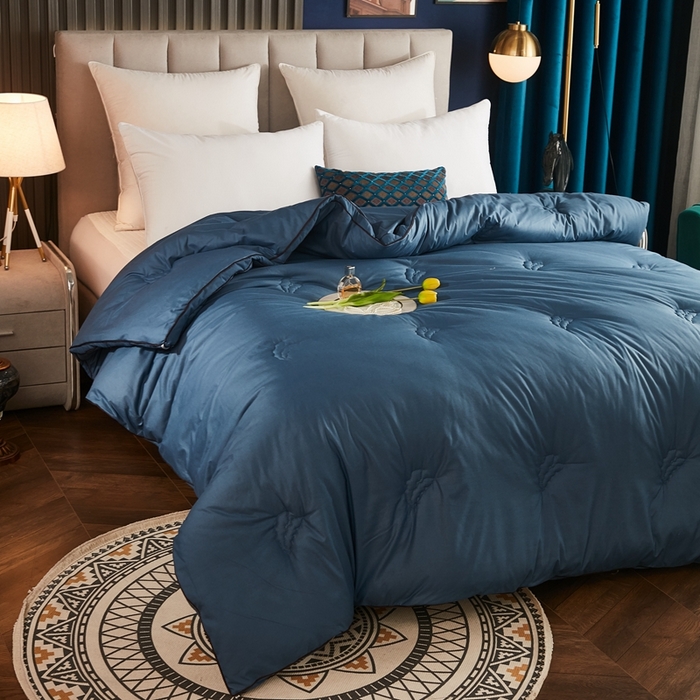 91家纺网 家纺一手货源 找家纺 啊雅家居 2025新款立体正宗大豆纤维被 天使蓝