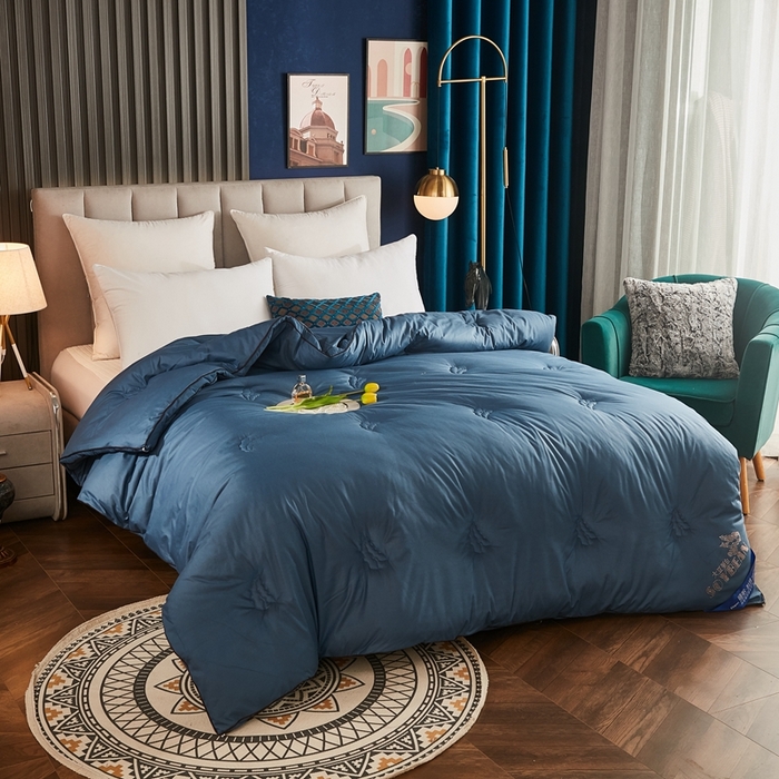 91家纺网 家纺一手货源 找家纺 啊雅家居 2025新款立体正宗大豆纤维被 天使蓝