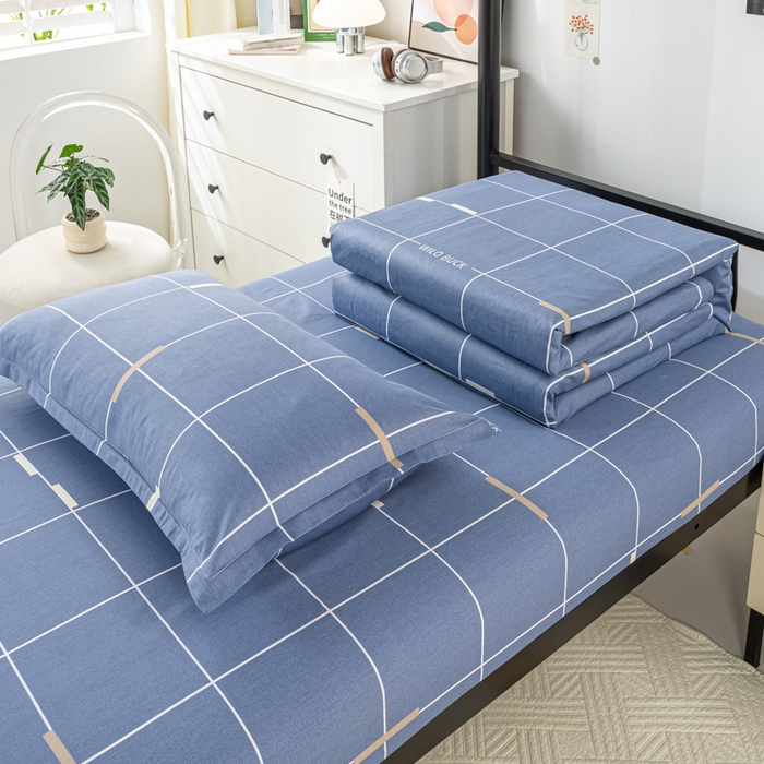 91家纺网 家纺一手货源 找家纺 上学郎家居 2025新款全棉纯13372学生100棉单人床六件套学生宿舍床上用品系列二 凯尔洛