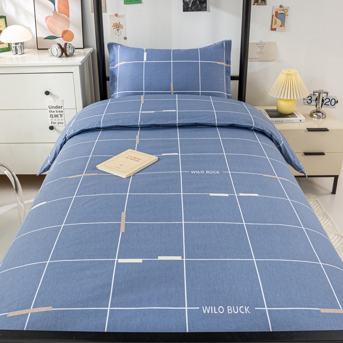 91家纺网 家纺一手货源 找家纺 上学郎家居 2025新款全棉纯13372学生100棉单人床六件套学生宿舍床上用品系列二 凯尔洛