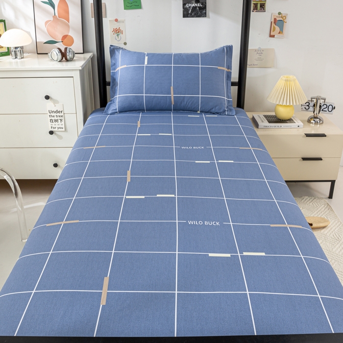 91家纺网 家纺一手货源 找家纺 上学郎家居 2025新款全棉纯13372学生100棉单人床六件套学生宿舍床上用品系列二 凯尔洛