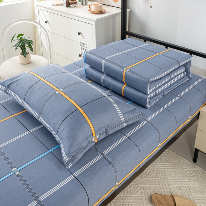 91家纺网 家纺一手货源 找家纺 上学郎家居 2025新款全棉纯13372学生100棉单人床六件套学生宿舍床上用品系列二 科尔