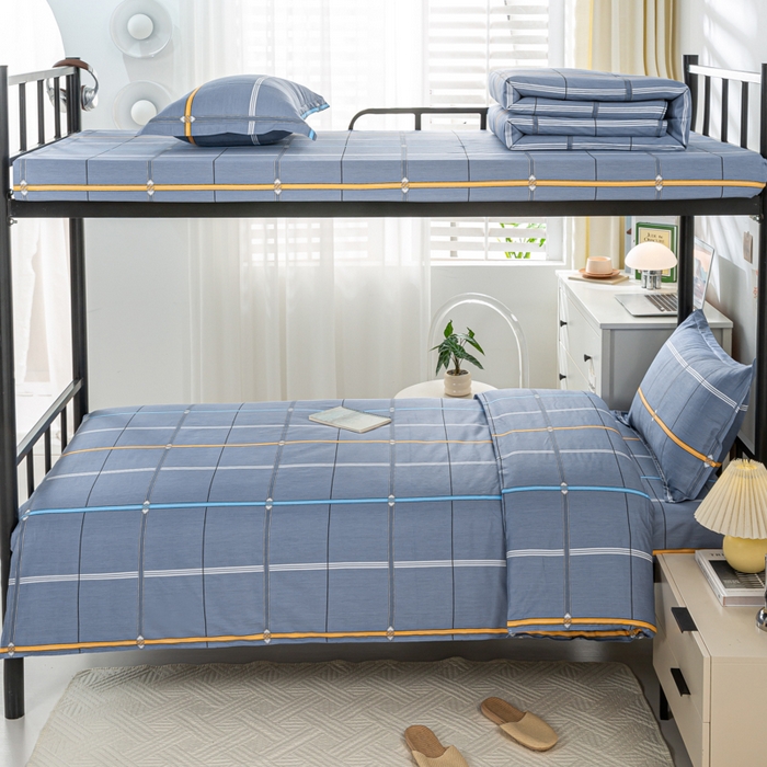 91家纺网 家纺一手货源 找家纺 上学郎家居 2025新款全棉纯13372学生100棉单人床六件套学生宿舍床上用品系列二 科尔