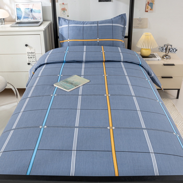 91家纺网 家纺一手货源 找家纺 上学郎家居 2025新款全棉纯13372学生100棉单人床六件套学生宿舍床上用品系列二 科尔