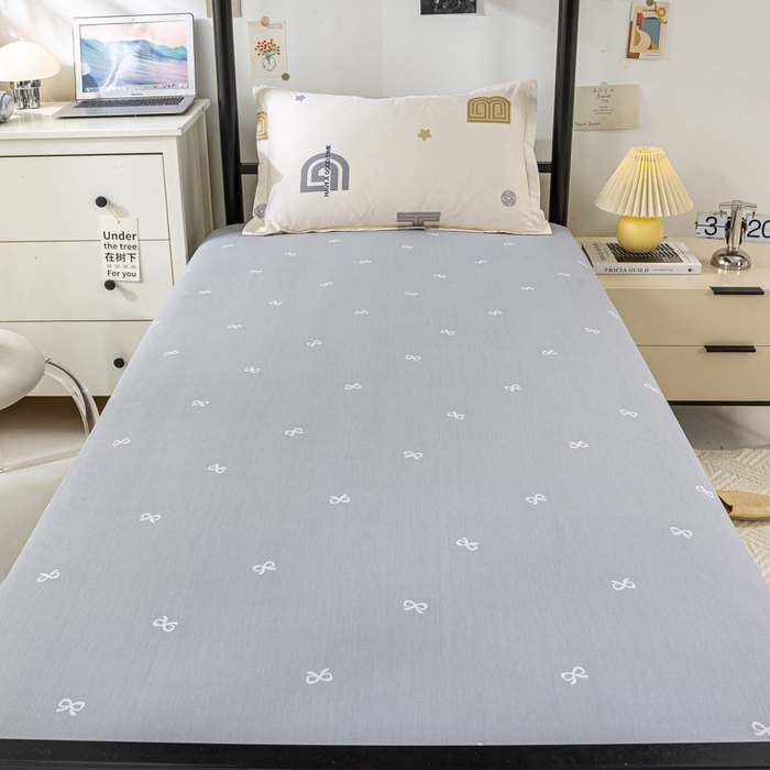 91家纺网 家纺一手货源 找家纺 上学郎家居 2025新款全棉纯13372学生100棉单人床六件套学生宿舍床上用品系列二 欧米娜-米白