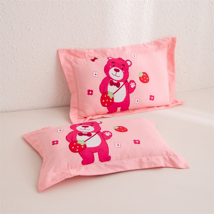 91家纺网 家纺一手货源 找家纺 （总）大熊枕芯 2025新款全棉纯棉卡通儿童印花枕枕套可拆卸枕芯枕头