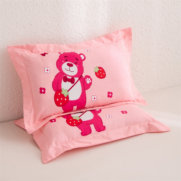 91家纺网 家纺一手货源 找家纺 （总）大熊枕芯 2025新款全棉纯棉卡通儿童印花枕枕套可拆卸枕芯枕头