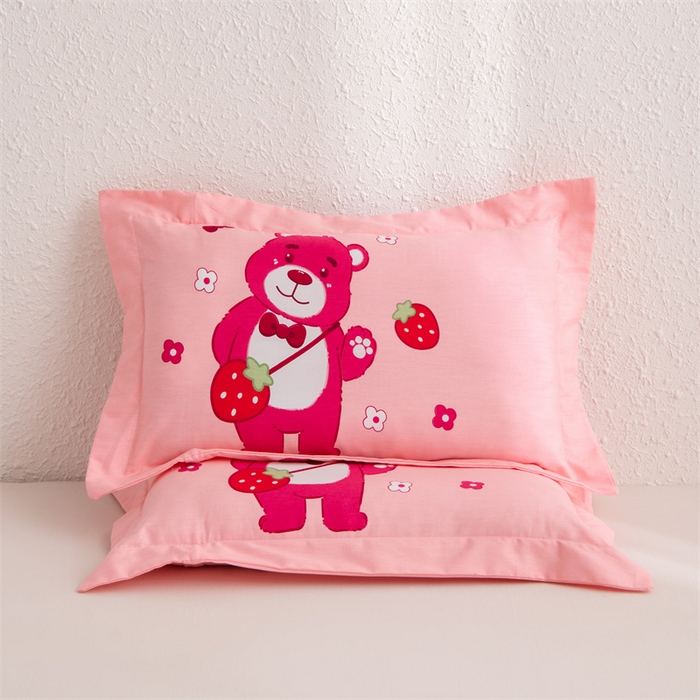 91家纺网 家纺一手货源 找家纺 （总）大熊枕芯 2025新款全棉纯棉卡通儿童印花枕枕套可拆卸枕芯枕头