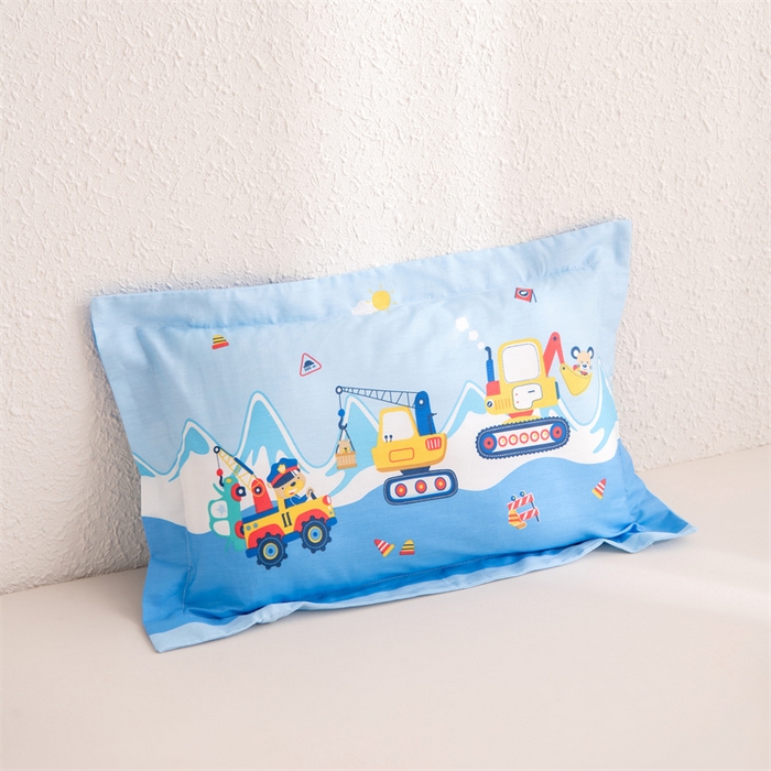 91家纺网 家纺一手货源 找家纺 大熊枕芯 2025新款全棉纯棉卡通儿童印花枕枕套可拆卸枕芯枕头 工程小熊