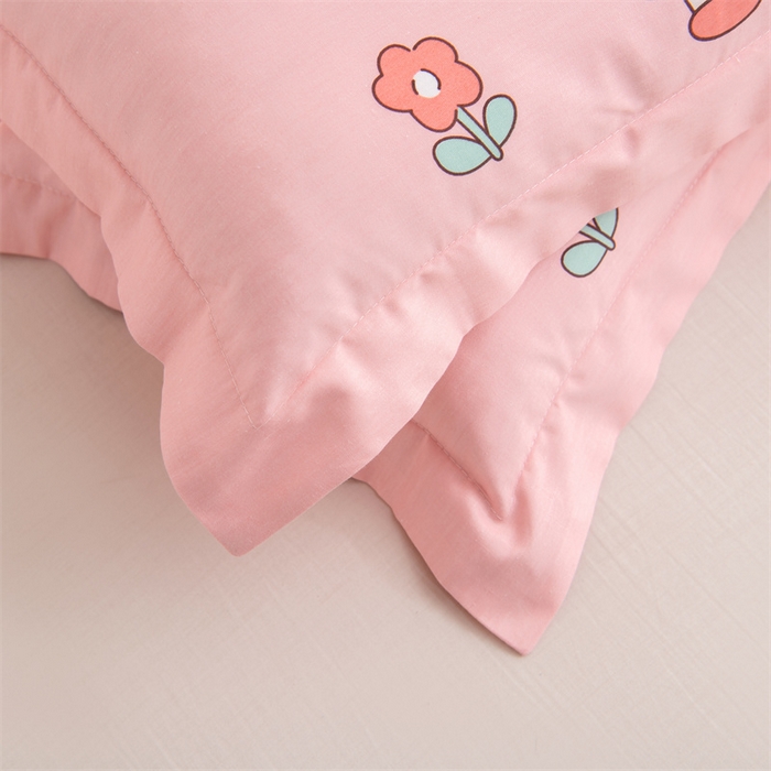 91家纺网 家纺一手货源 找家纺 大熊枕芯 2025新款全棉纯棉卡通儿童印花枕枕套可拆卸枕芯枕头 粉甜女孩