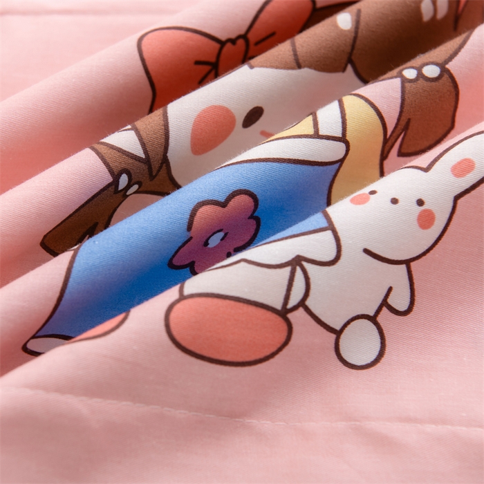 91家纺网 家纺一手货源 找家纺 大熊枕芯 2025新款全棉纯棉卡通儿童印花枕枕套可拆卸枕芯枕头 粉甜女孩