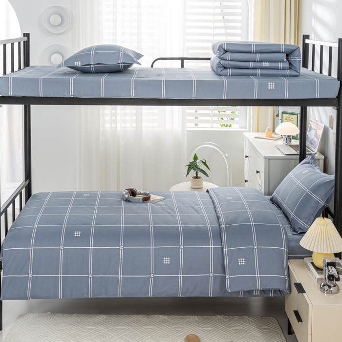 91家纺网 家纺一手货源 找家纺 上学郎家居 2025新款全棉纯13372学生100棉单人床六件套学生宿舍床上用品系列二 追光日记-兰