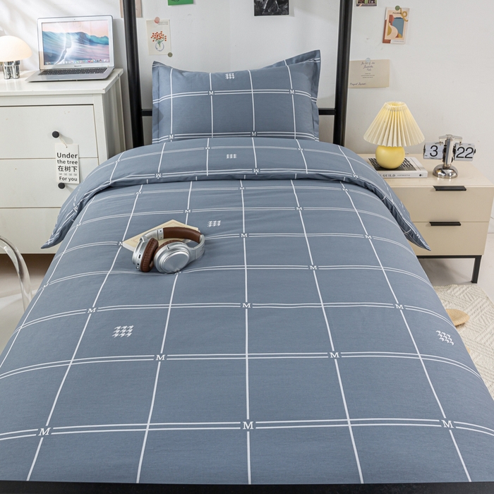 91家纺网 家纺一手货源 找家纺 上学郎家居 2025新款全棉纯13372学生100棉单人床六件套学生宿舍床上用品系列二 追光日记-兰