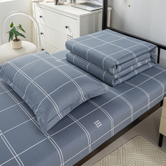 91家纺网 家纺一手货源 找家纺 上学郎家居 2025新款全棉纯13372学生100棉单人床六件套学生宿舍床上用品系列二 追光日记-兰