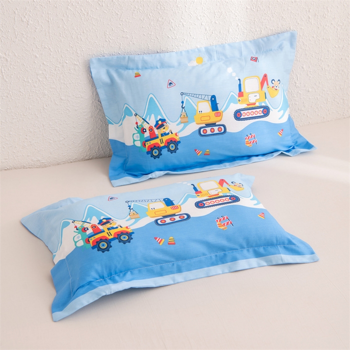 91家纺网 家纺一手货源 找家纺 大熊枕芯 2025新款全棉纯棉卡通儿童印花枕枕套可拆卸枕芯枕头 工程小熊