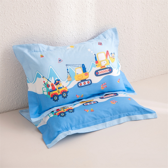 91家纺网 家纺一手货源 找家纺 大熊枕芯 2025新款全棉纯棉卡通儿童印花枕枕套可拆卸枕芯枕头 工程小熊