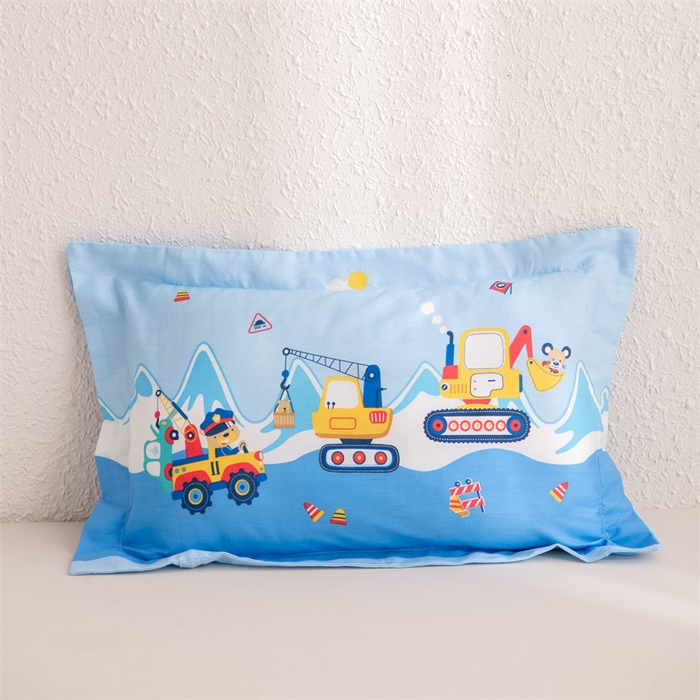 91家纺网 家纺一手货源 找家纺 大熊枕芯 2025新款全棉纯棉卡通儿童印花枕枕套可拆卸枕芯枕头 工程小熊