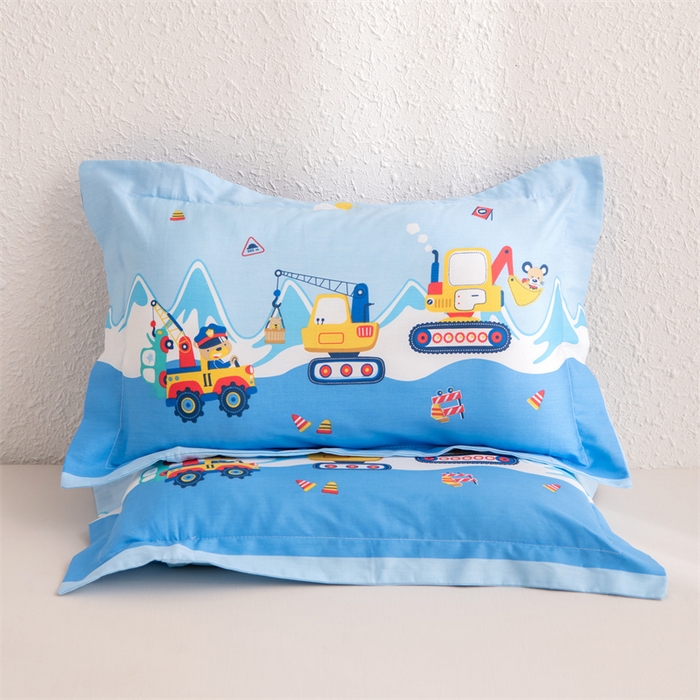 91家纺网 家纺一手货源 找家纺 大熊枕芯 2025新款全棉纯棉卡通儿童印花枕枕套可拆卸枕芯枕头 工程小熊