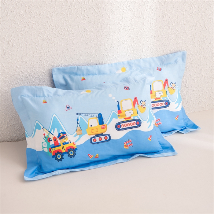 91家纺网 家纺一手货源 找家纺 大熊枕芯 2025新款全棉纯棉卡通儿童印花枕枕套可拆卸枕芯枕头 工程小熊