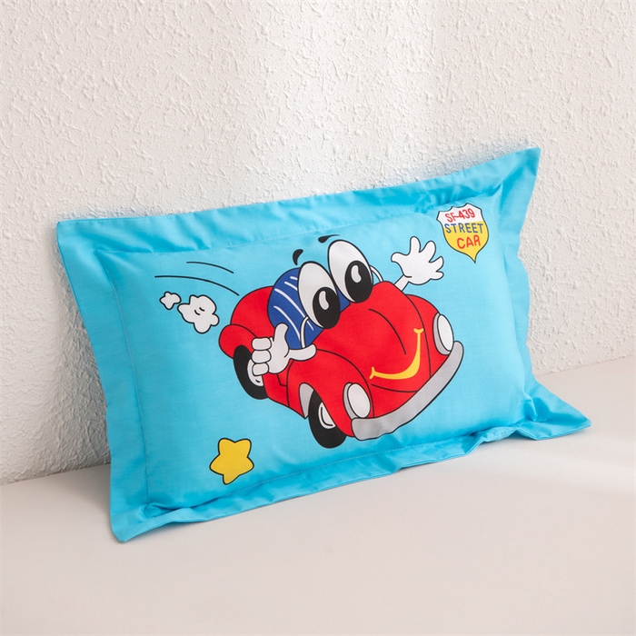 大熊枕芯 2025新款全棉纯棉卡通儿童印花枕枕套可拆卸枕芯枕头 红色汽车