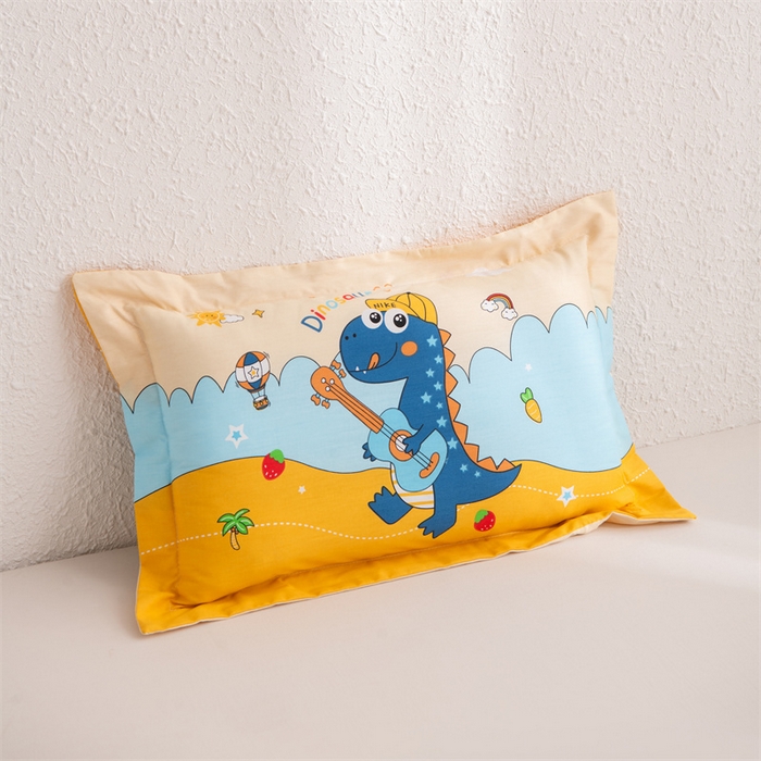 大熊枕芯 2025新款全棉纯棉卡通儿童印花枕枕套可拆卸枕芯枕头 吉他恐龙