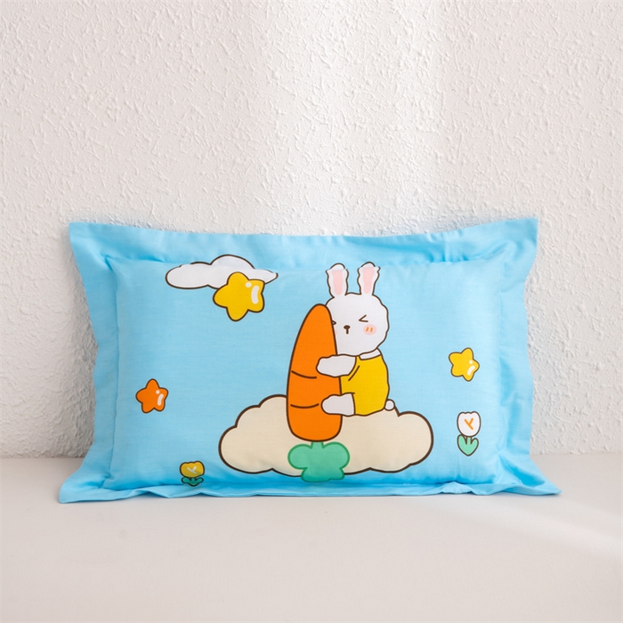 91家纺网 家纺一手货源 找家纺 大熊枕芯 2025新款全棉纯棉卡通儿童印花枕枕套可拆卸枕芯枕头 萝卜兔