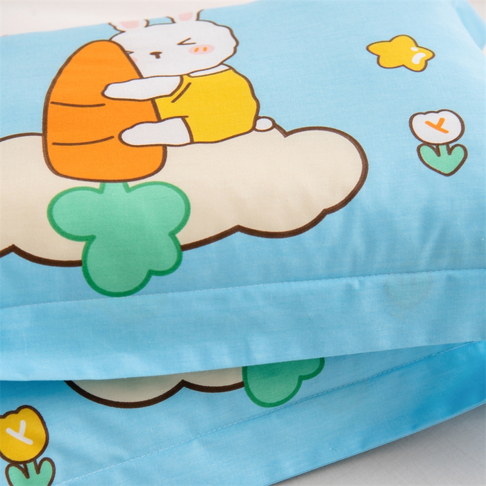 91家纺网 家纺一手货源 找家纺 大熊枕芯 2025新款全棉纯棉卡通儿童印花枕枕套可拆卸枕芯枕头 萝卜兔