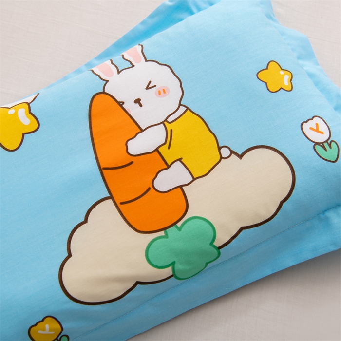 91家纺网 家纺一手货源 找家纺 大熊枕芯 2025新款全棉纯棉卡通儿童印花枕枕套可拆卸枕芯枕头 萝卜兔