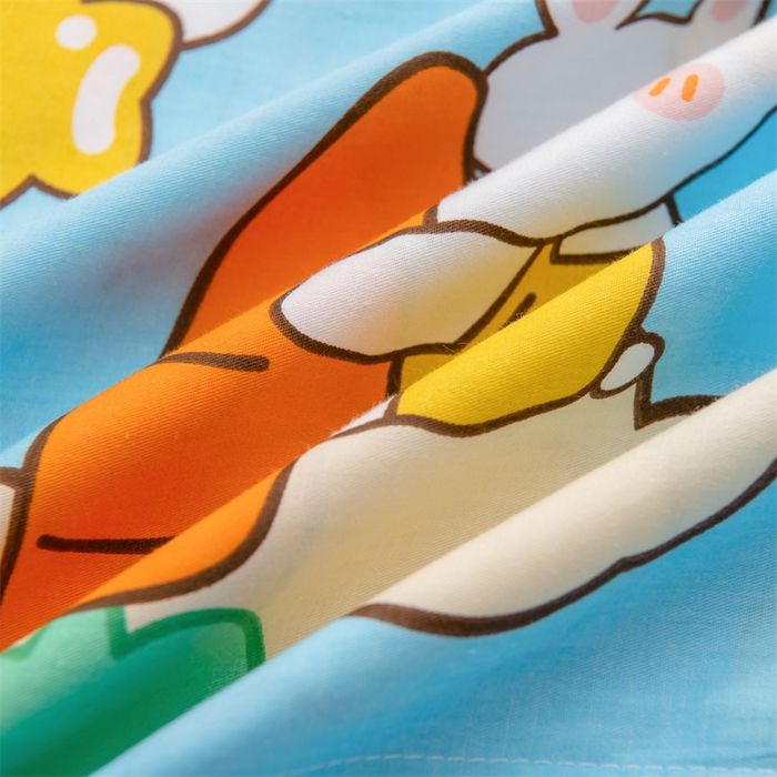 91家纺网 家纺一手货源 找家纺 大熊枕芯 2025新款全棉纯棉卡通儿童印花枕枕套可拆卸枕芯枕头 萝卜兔