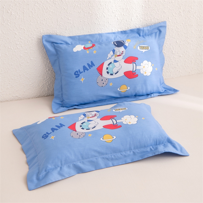 91家纺网 家纺一手货源 找家纺 大熊枕芯 2025新款全棉纯棉卡通儿童印花枕枕套可拆卸枕芯枕头 宇航员