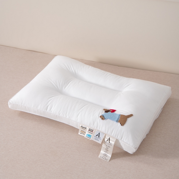 91家纺网 家纺一手货源 找家纺 大熊枕芯 2025新款全棉纯棉毛巾绣枕芯枕头 萌趣狗-护颈枕 48x74cm/只