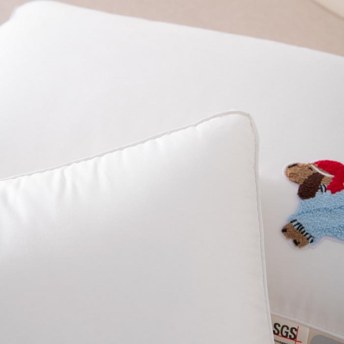 91家纺网 家纺一手货源 找家纺 大熊枕芯 2025新款全棉纯棉毛巾绣枕芯枕头 萌趣狗-高枕 48x74cm/对