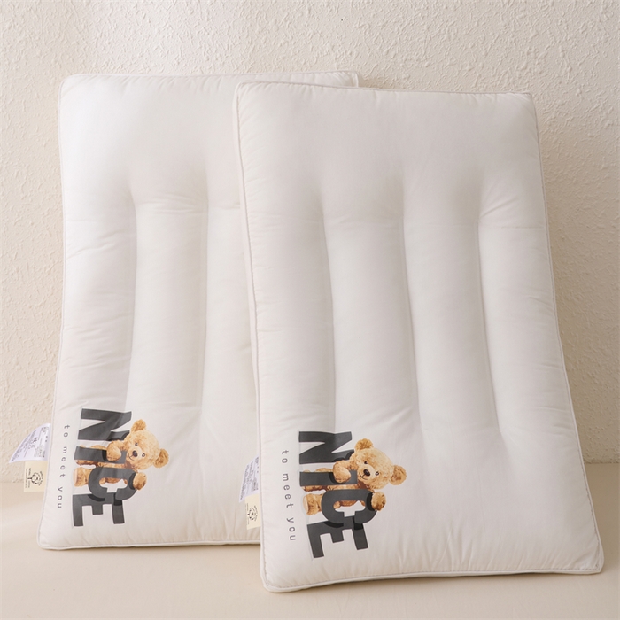 91家纺网 家纺一手货源 找家纺 （总）大熊枕芯 2025新款全棉纯棉小熊亲子护颈款枕芯枕头