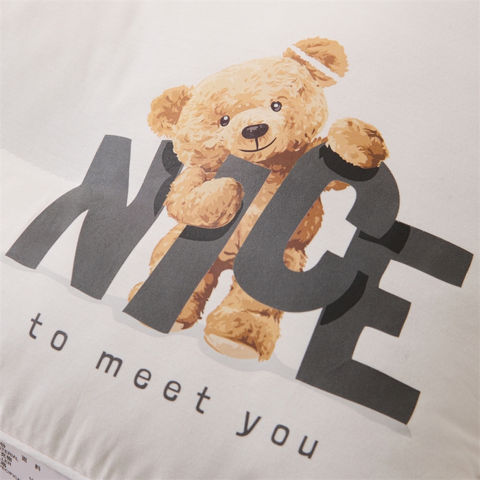 91家纺网 家纺一手货源 找家纺 大熊枕芯 2025新款全棉纯棉小熊亲子护颈款枕芯枕头 小熊护颈枕 48x74cm成人款/只