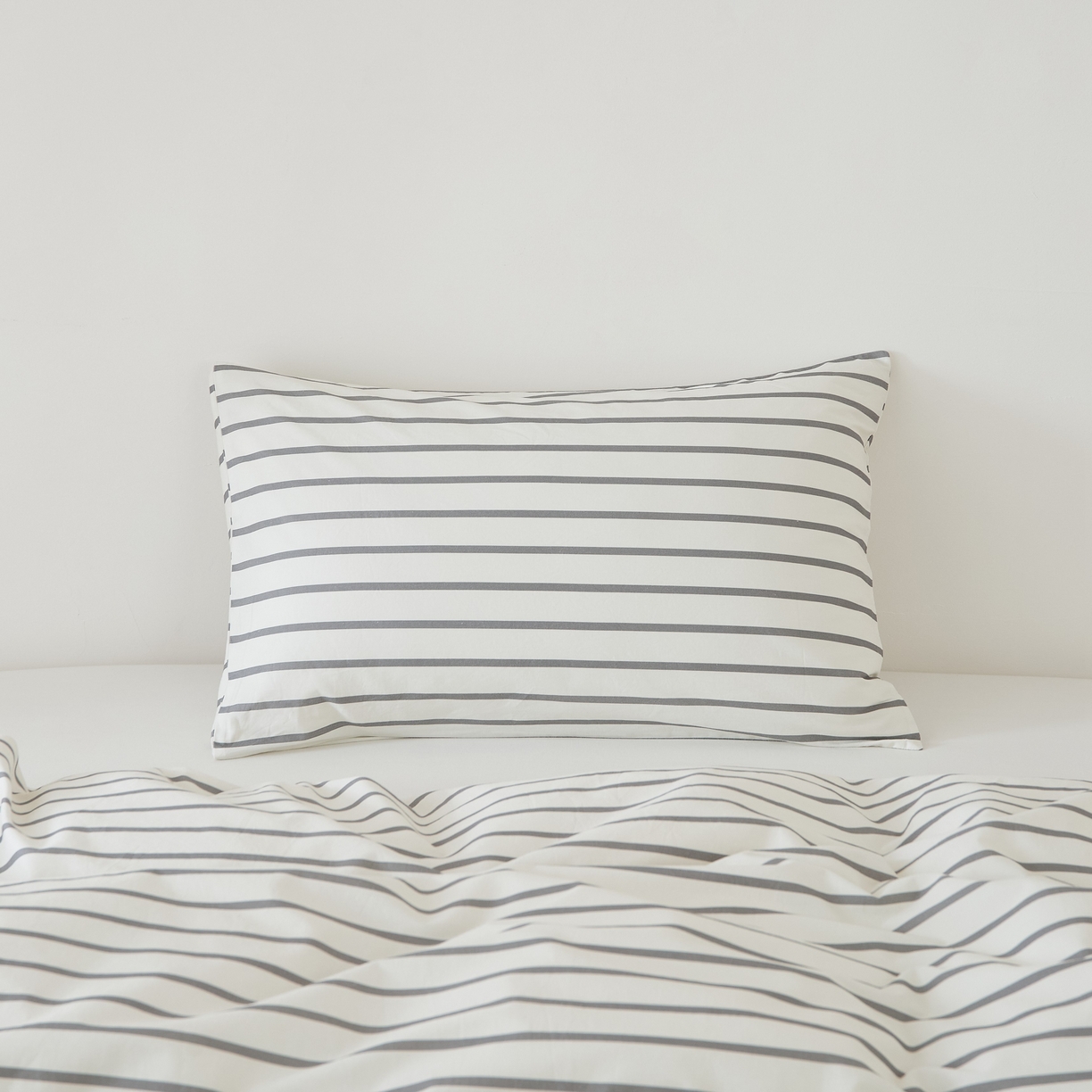 EH家居 2025春夏新款40s全棉纯棉印花枕套单件 单枕套-小幸运 经典条纹