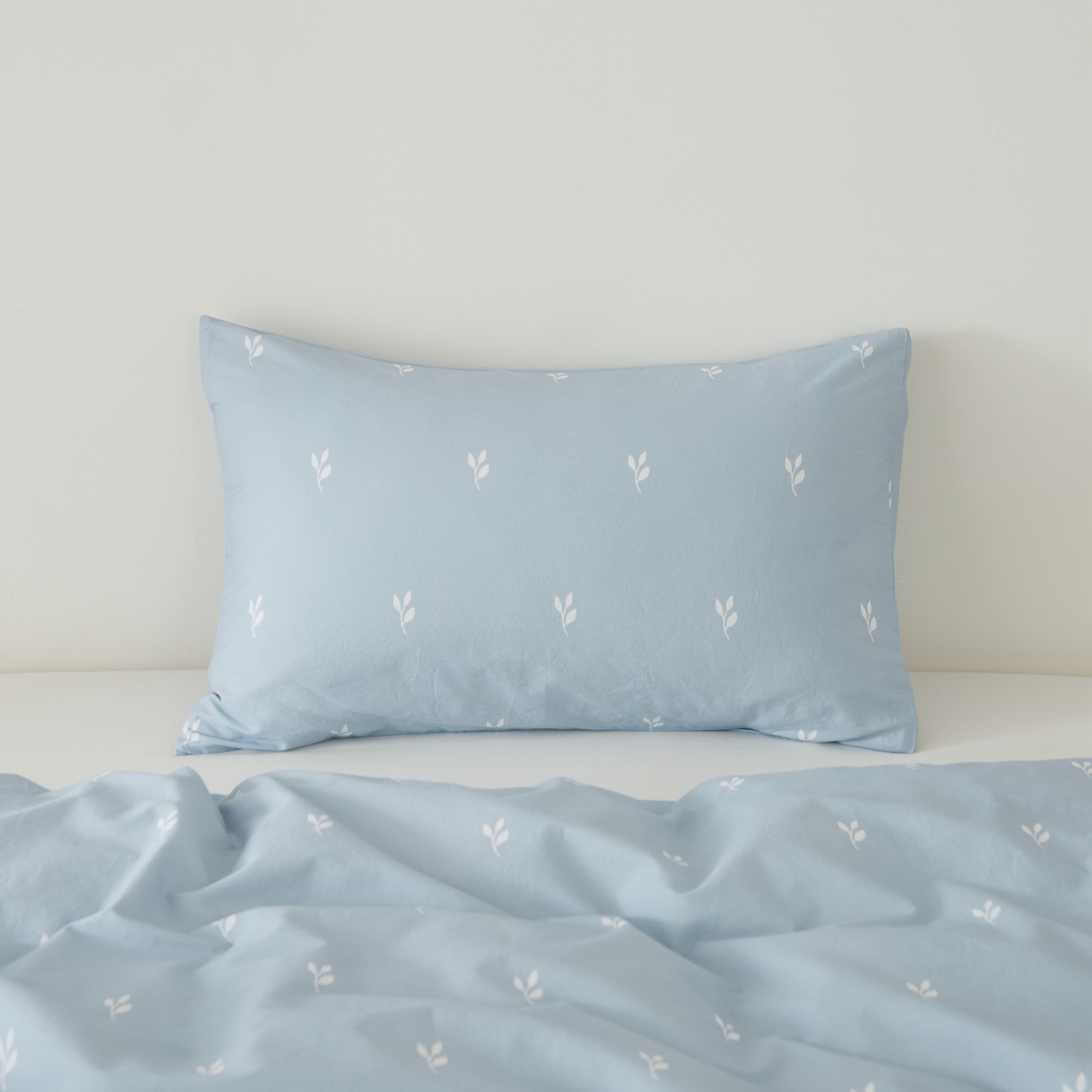 EH家居 2025春夏新款40s全棉纯棉印花枕套单件 单枕套-小幸运 蓝色情人草